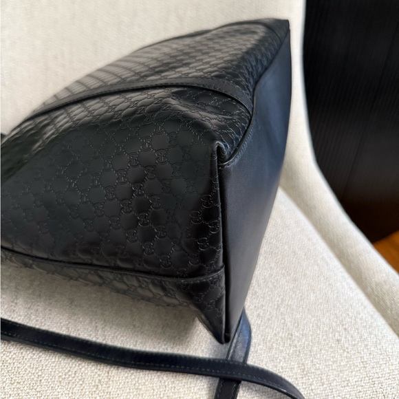 Authentic Gucci 2way tote bag black Guccissima leather - Picture 13 of 16